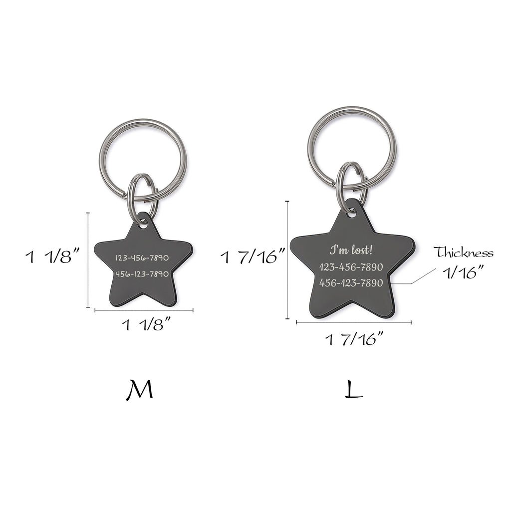 Wildflowers Star Shaped Pet ID Dog Tag