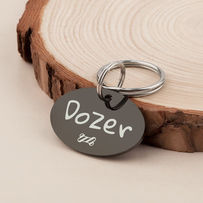 Custom Horizontal Oval Shaped Pet ID Dog Tag