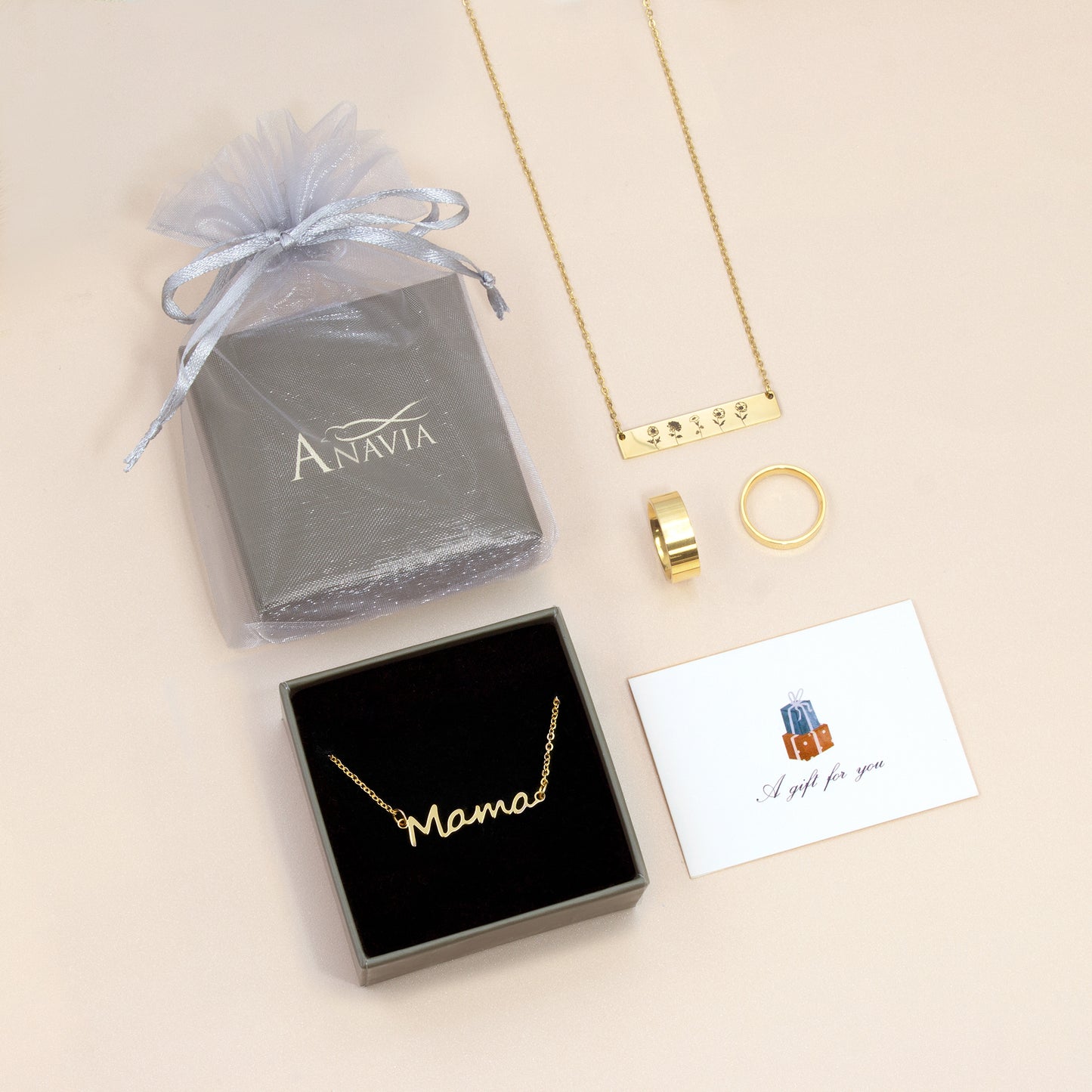 To an Amazing New Mom Mama Necklace Gift Set