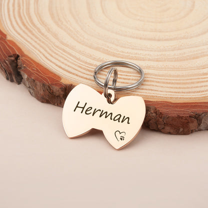 Custom Bow Tie Shaped Pet ID Dog Tag