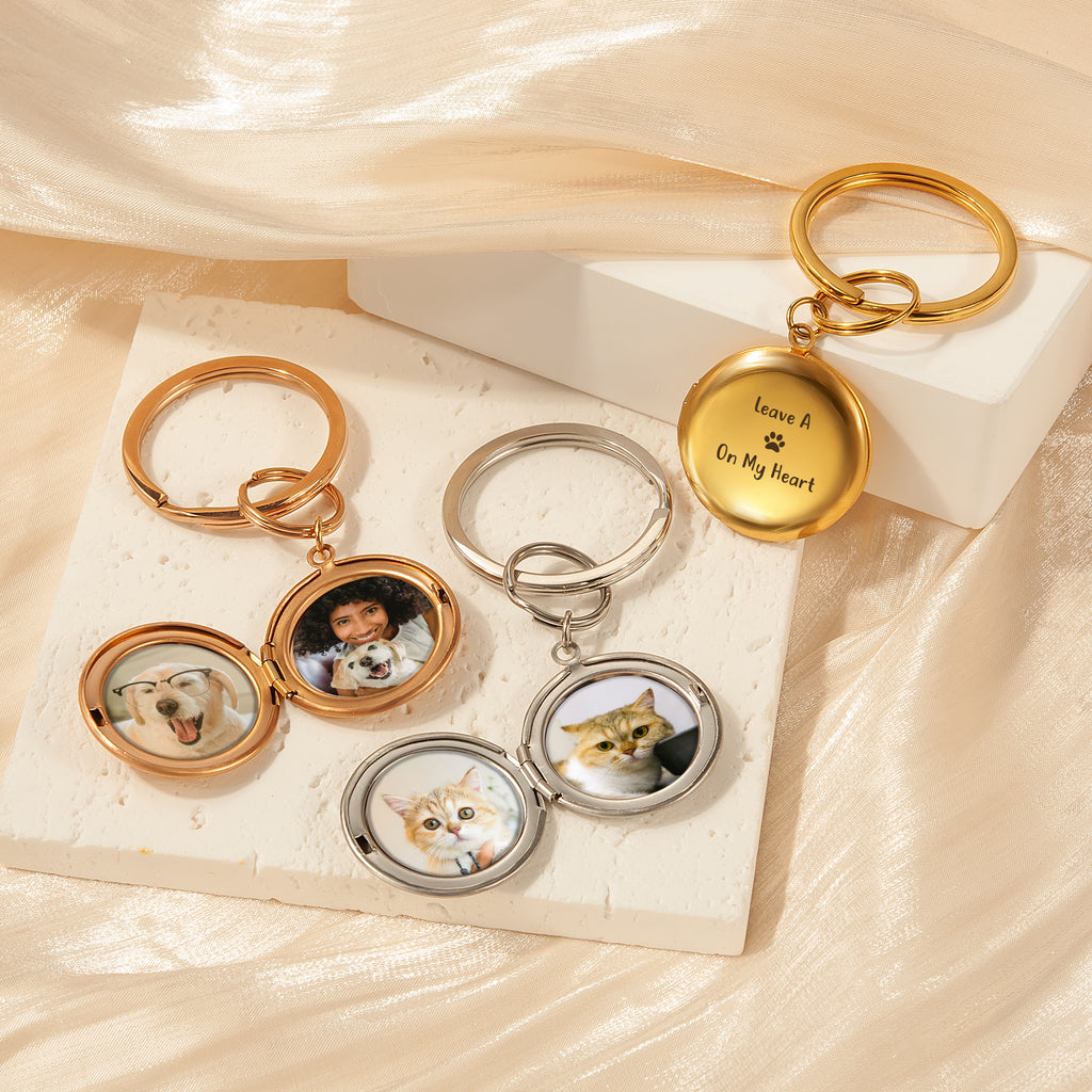 Custom Pet Photo Locket Key Chain