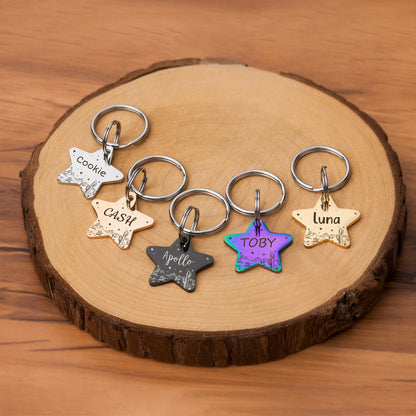 Personalized Desert Starry Sky Star Shaped Pet ID Dog Tag for Cat or Dog