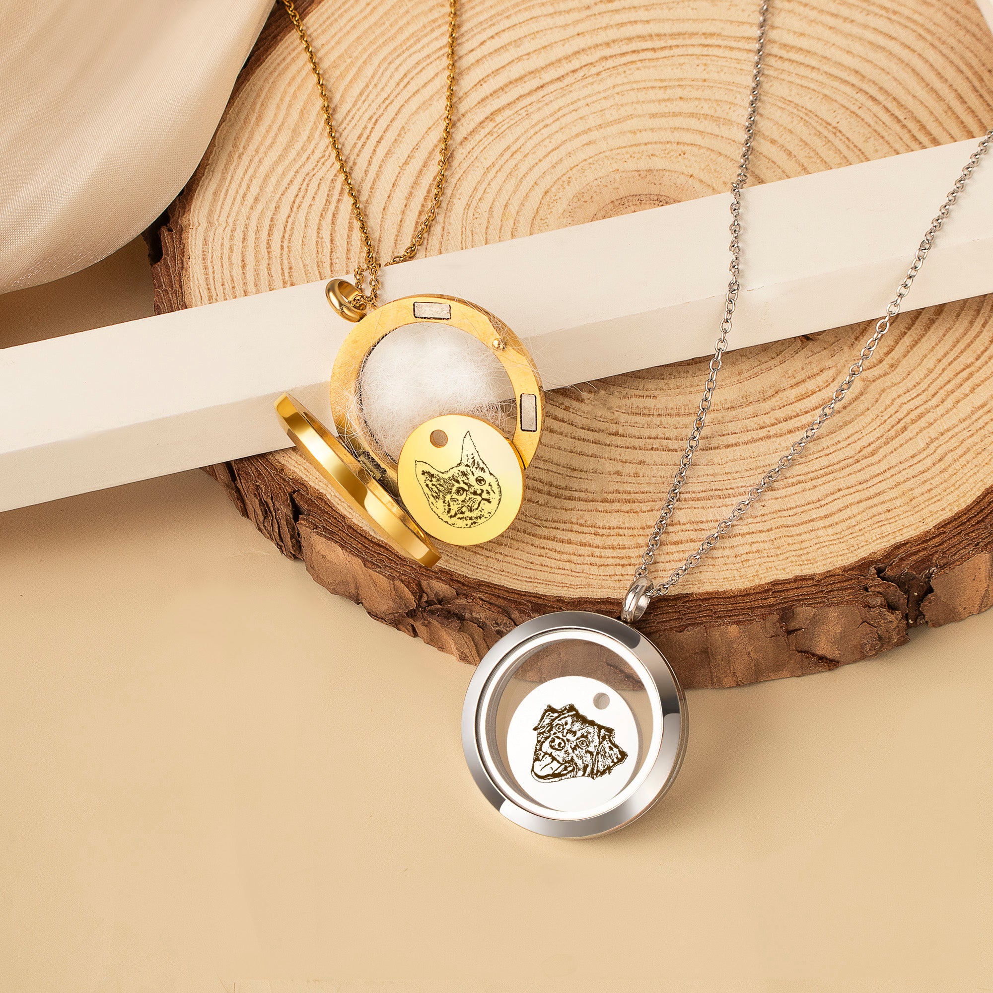 Pet Portrait Charm Locket Necklace