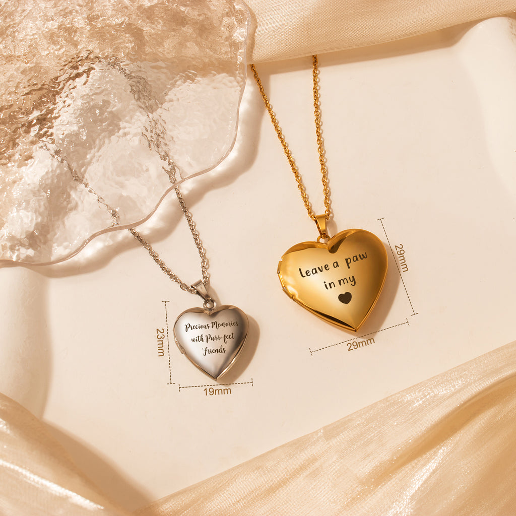 Personalized Heart Pet Photo Locket Necklace