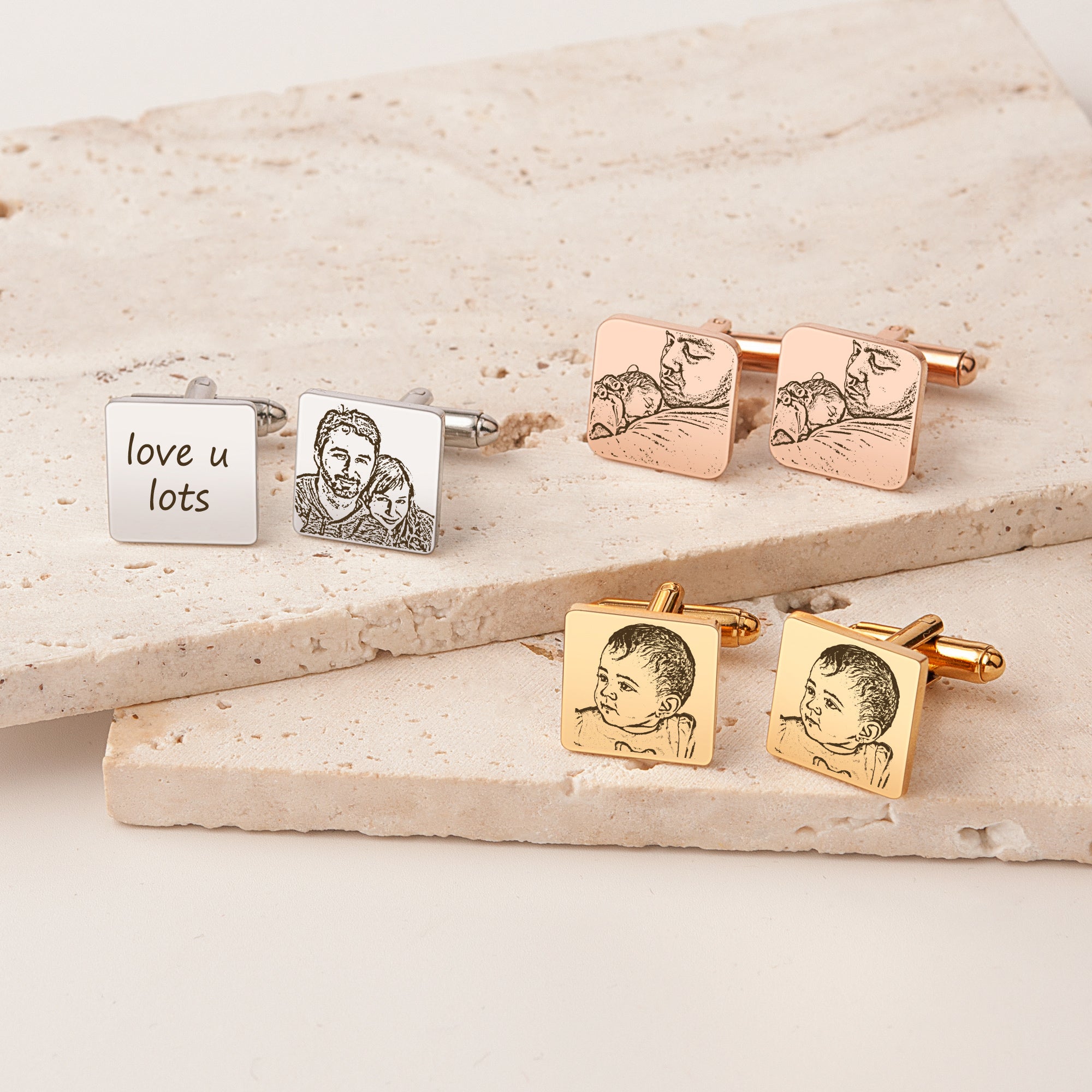 Portrait Square Cuff Links