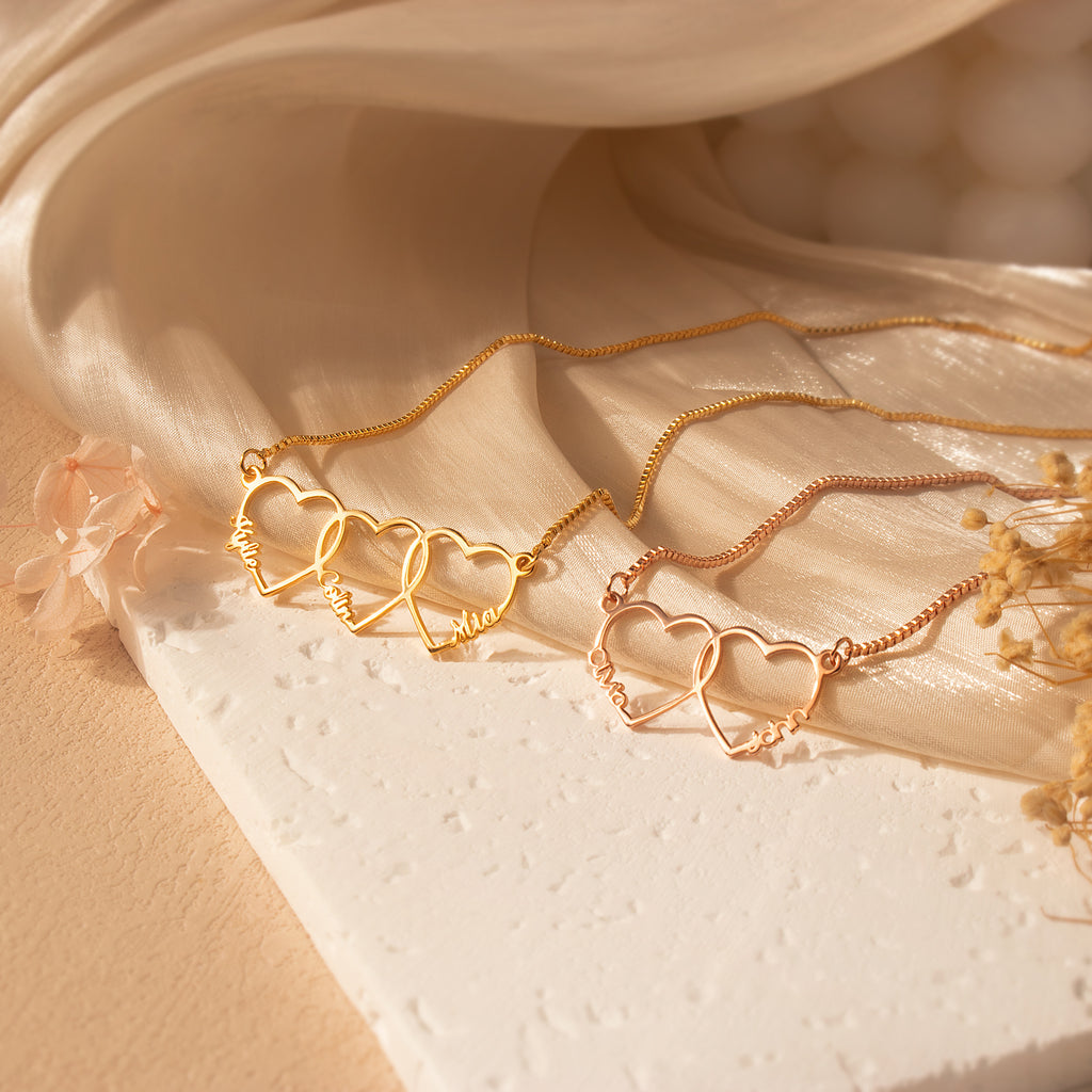 Custom Multi-Name Heart Necklaace
