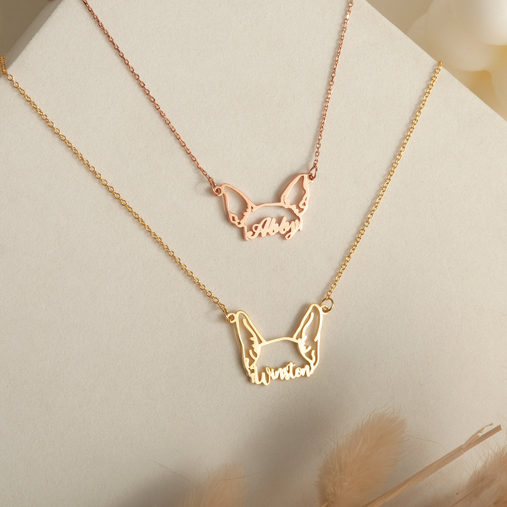 Personalized Pet Ears Name Necklace