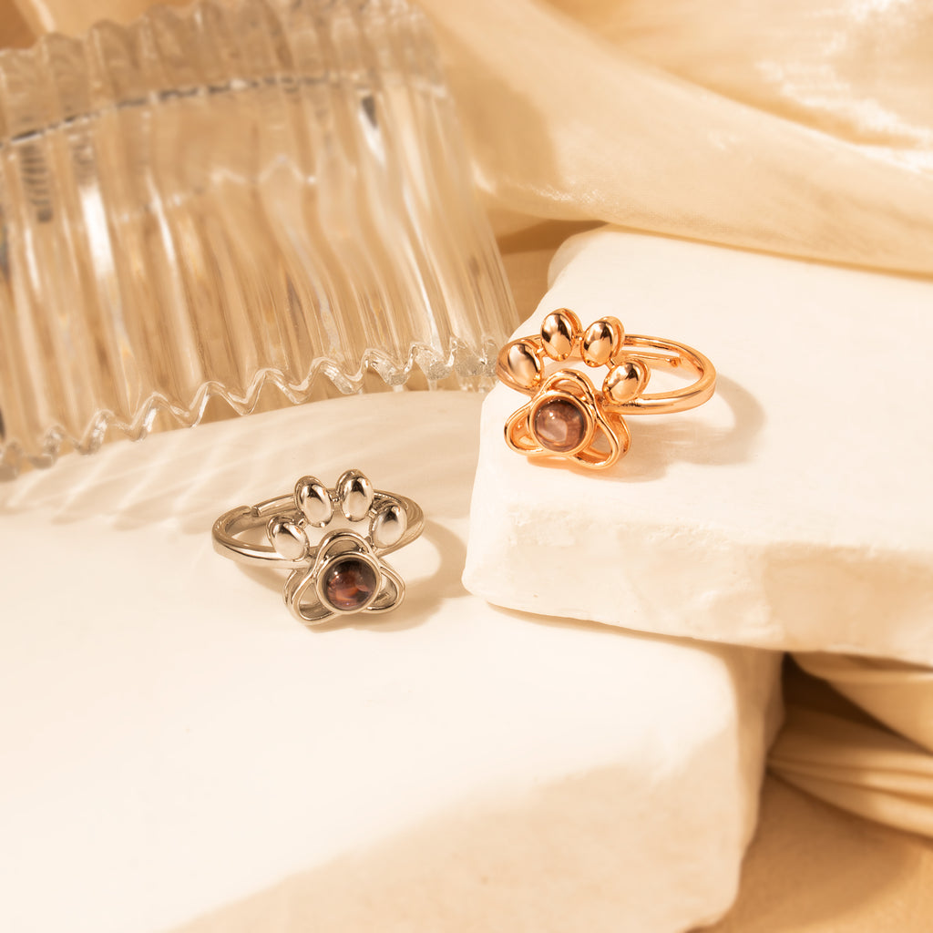 Paw Print Photo Photo Projection Ring