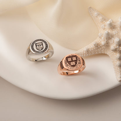 Custom College Emblem Signet Ring