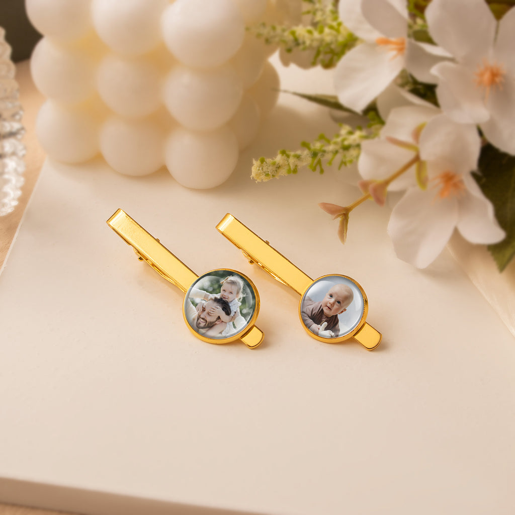 Round Tie Clip with Glass Dome Cab