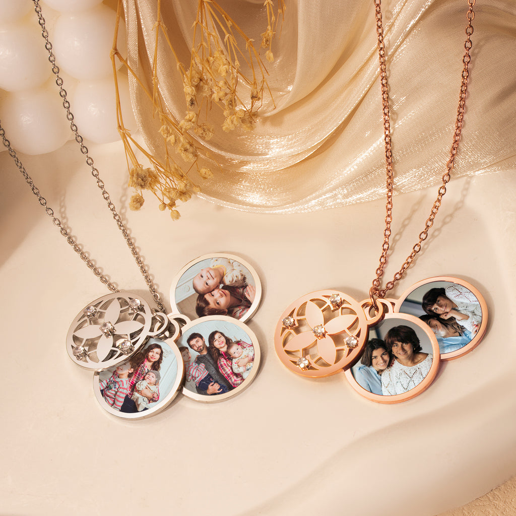 Four Leaf Photo Necklace