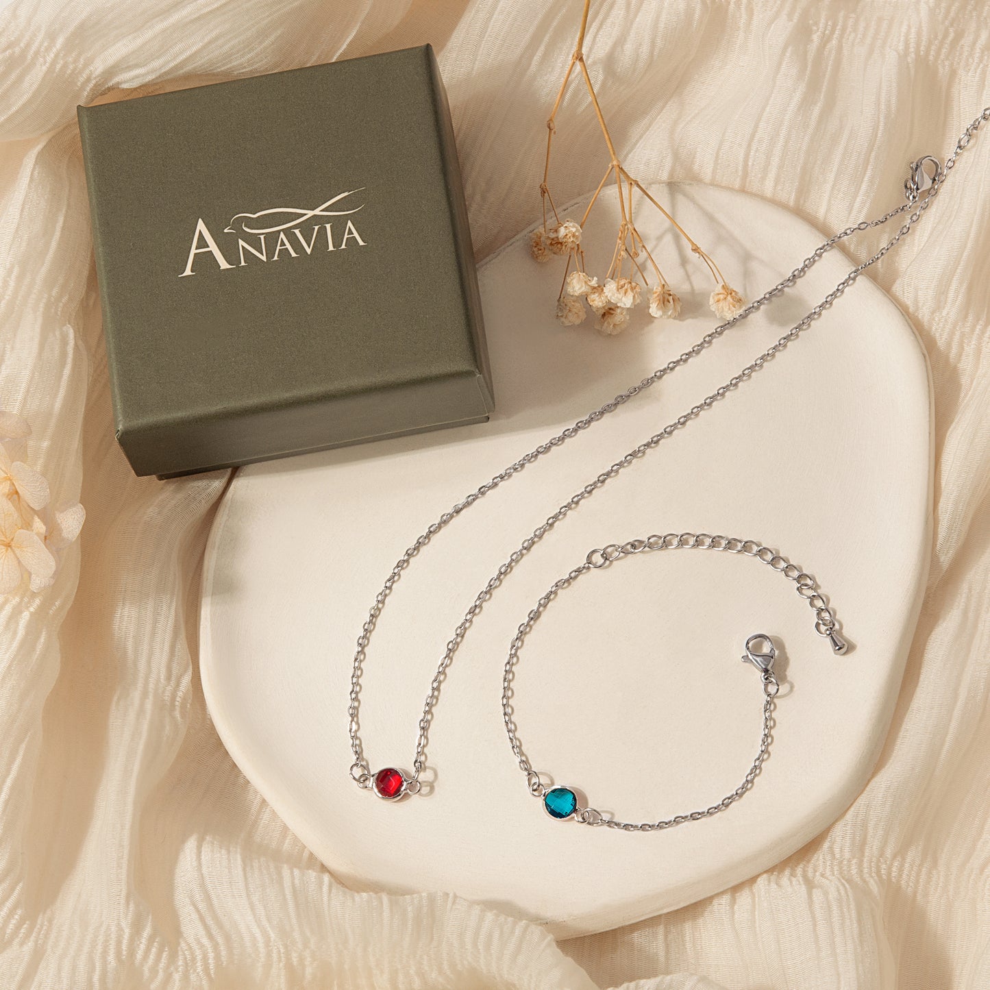 Birthstone Connector Charm Necklace