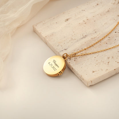 Pearl Photo Locket Necklace