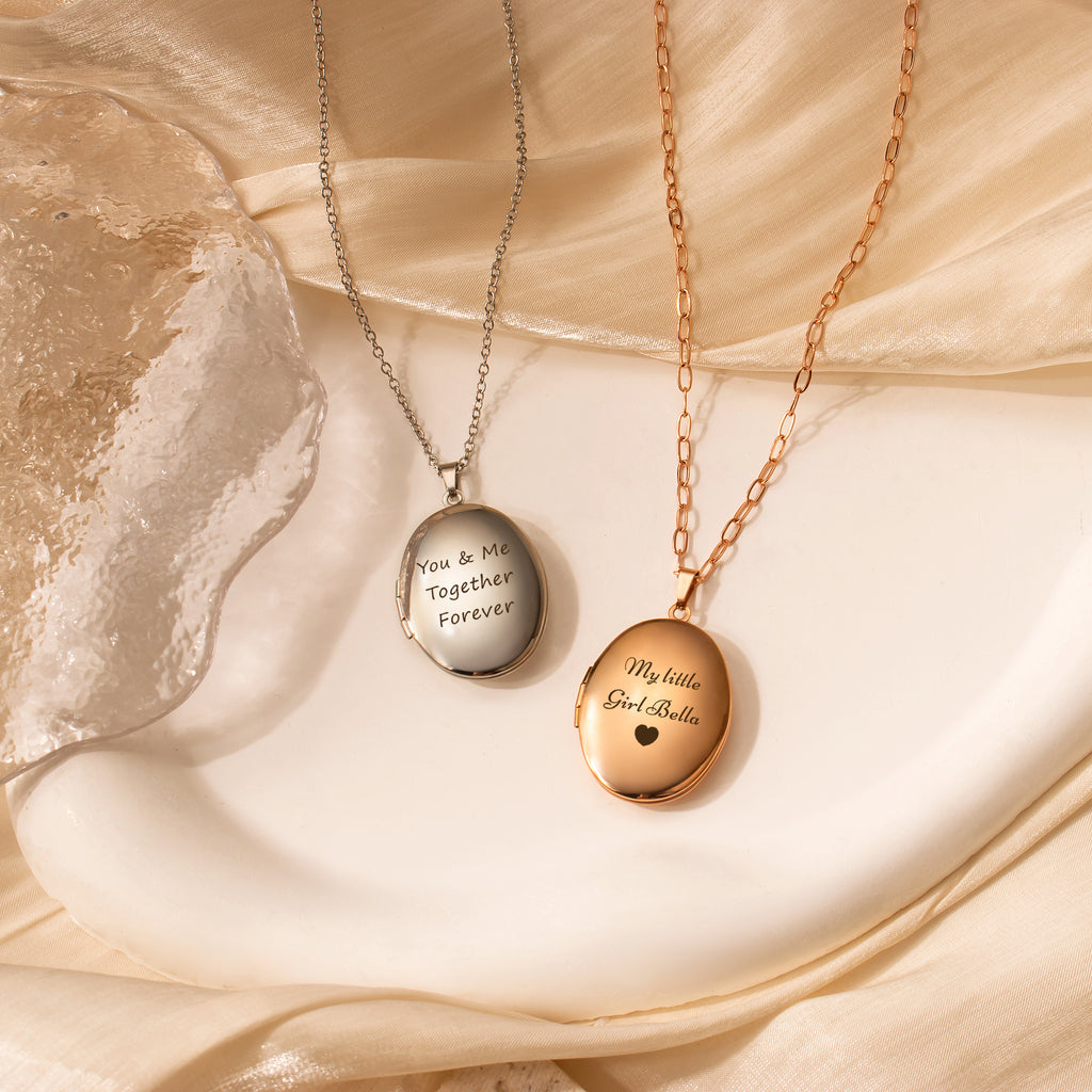 Oval Photo Locket Necklace