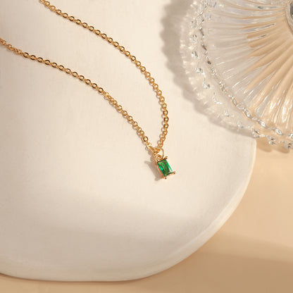 Gold Birthstone Charm Necklace