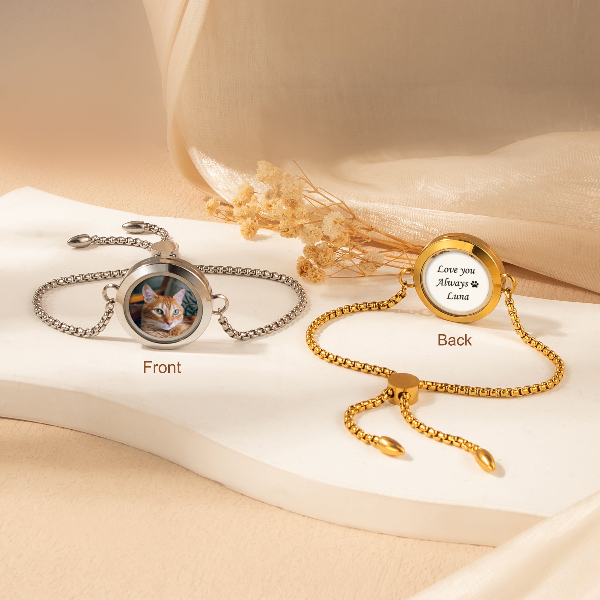 Photo Locket Pet Memorial Bracelet