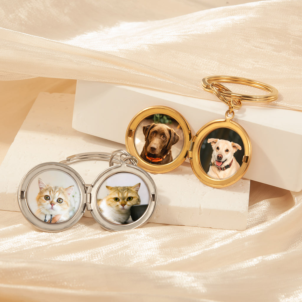 Custom Pet Photo Locket Key Chain