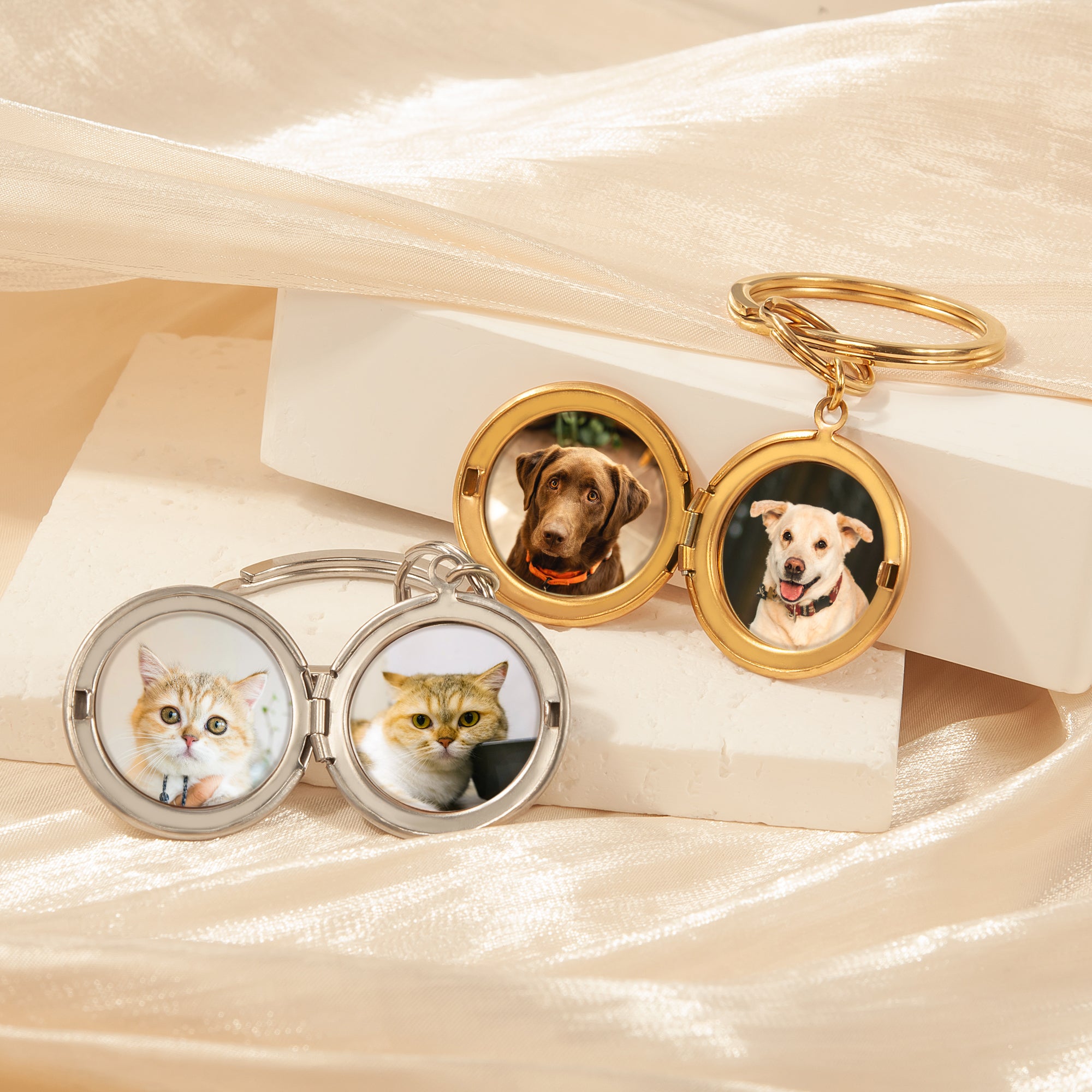 Custom Pet Photo Locket Key Chain