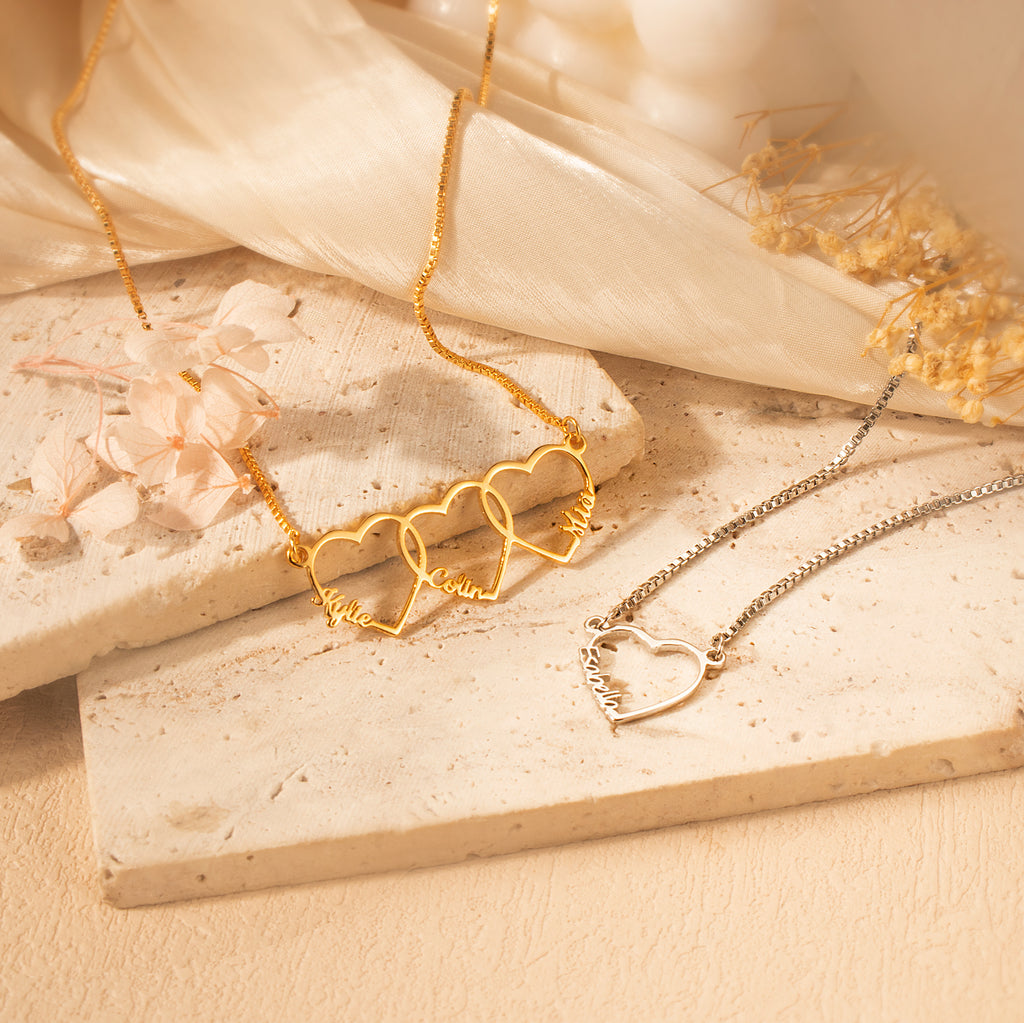 Custom Multi-Name Heart Necklaace