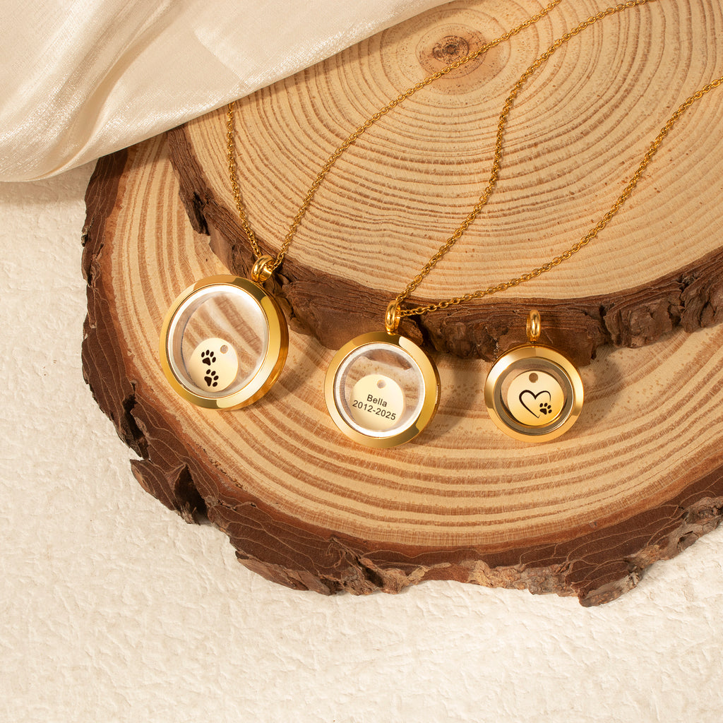 Personalized Charm Locket Pet Memorial Necklace