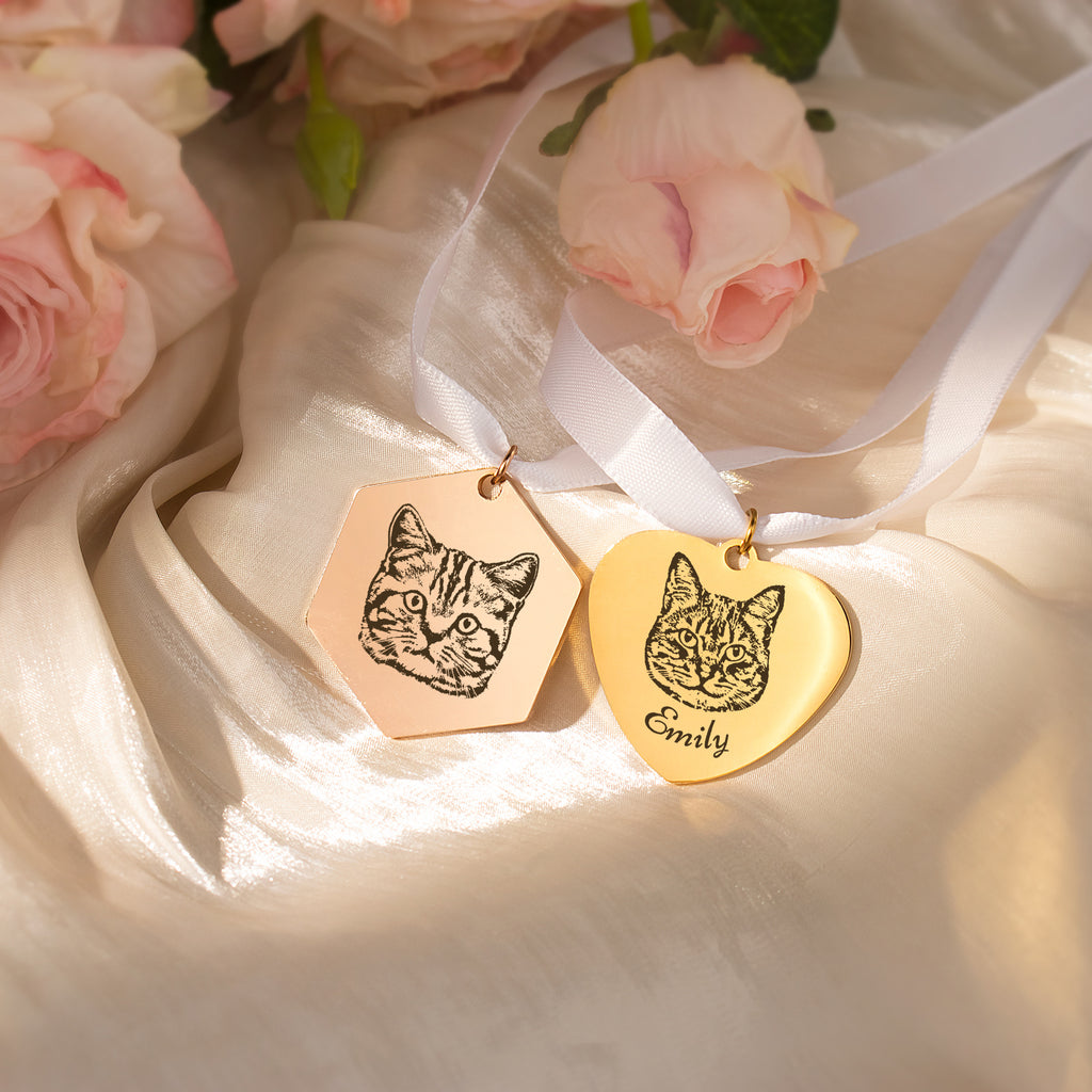 Heart Pet Portrait Wedding Bouquet Charm