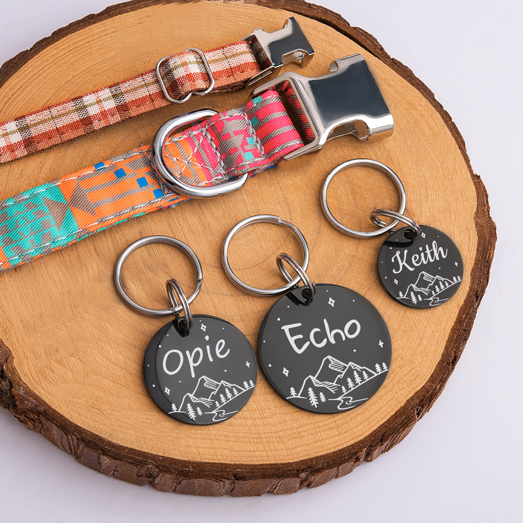 Round Mountain Starry Sky Pet Tag Dog Tag