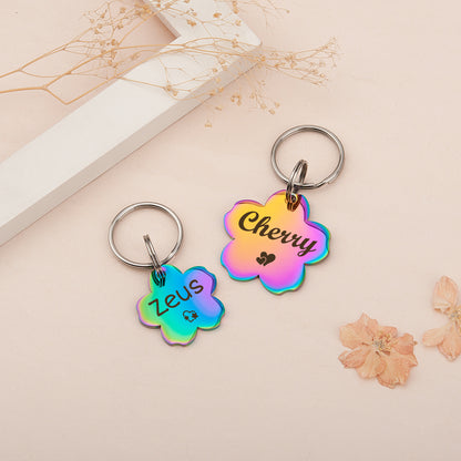 Custom Cherry Blossom Pet ID Dog Tag