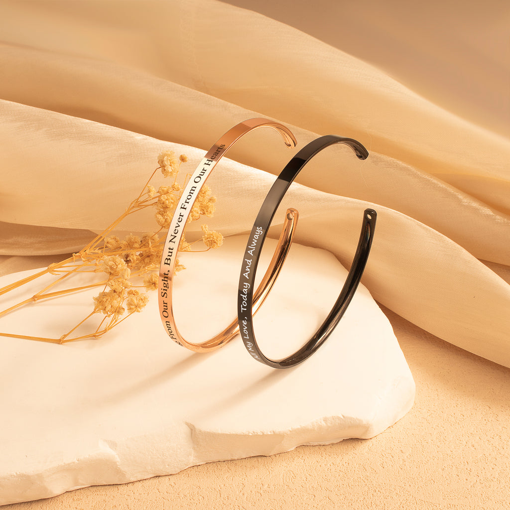 Dainty Memorial Cuff Bangle