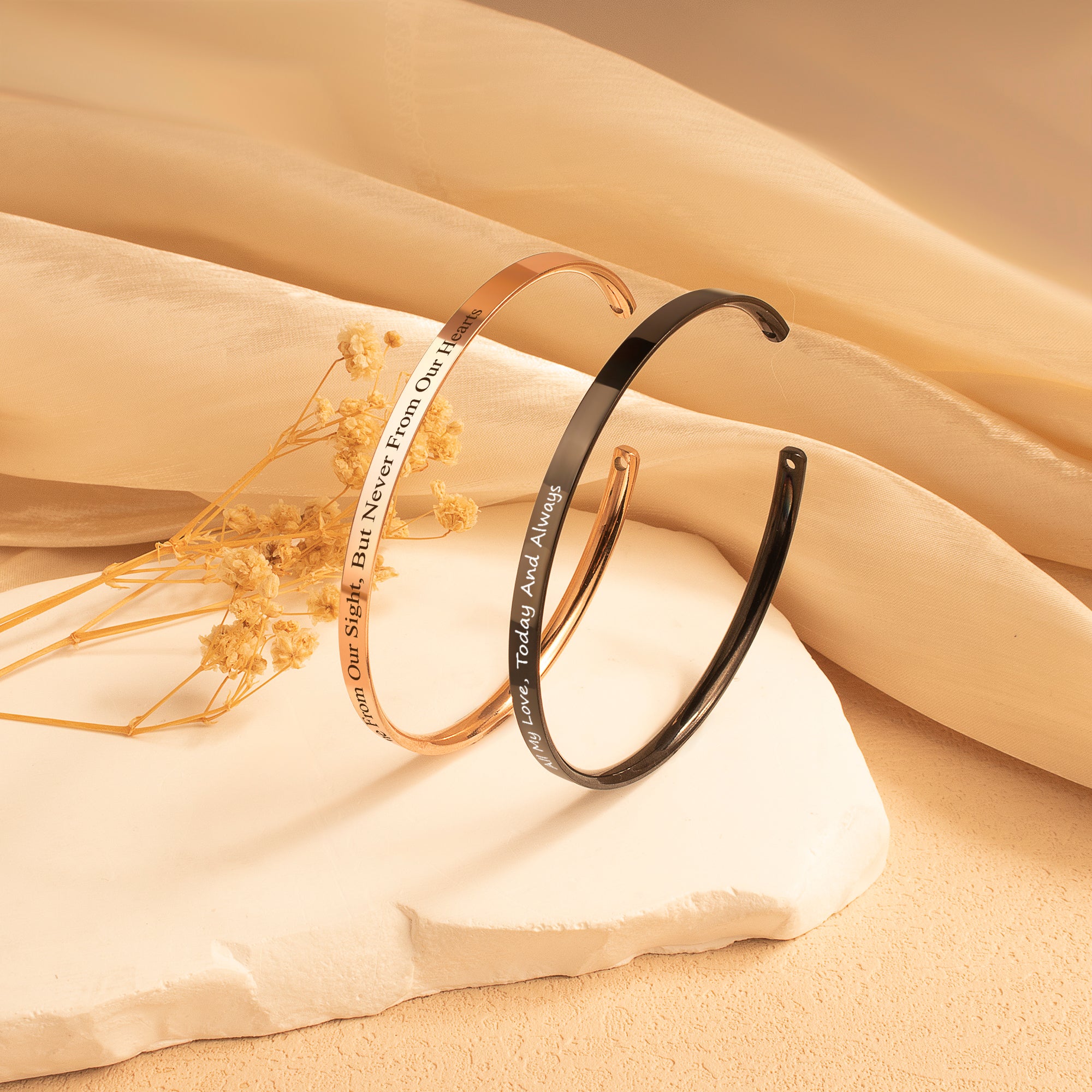 Dainty Memorial Cuff Bangle