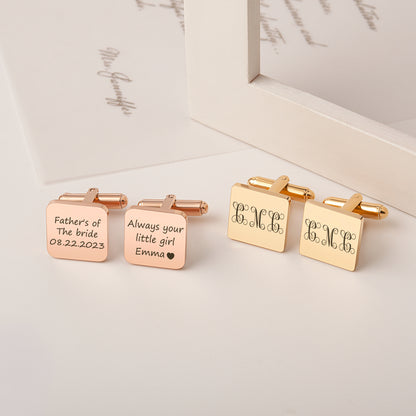 Custom Engraving Wedding Square Cuff Links