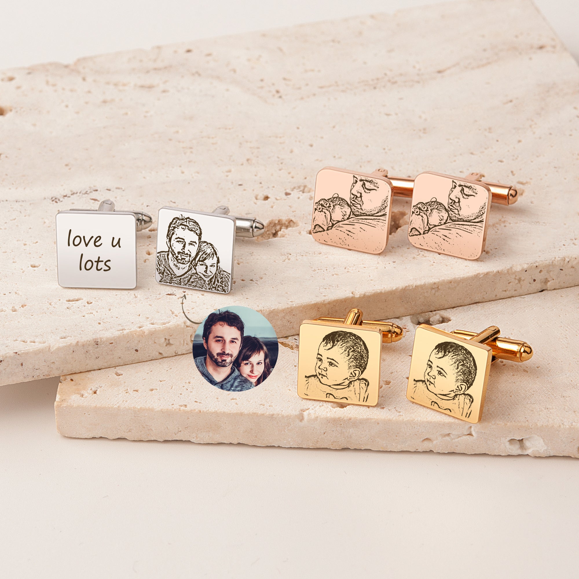 Portrait Square Cuff Links