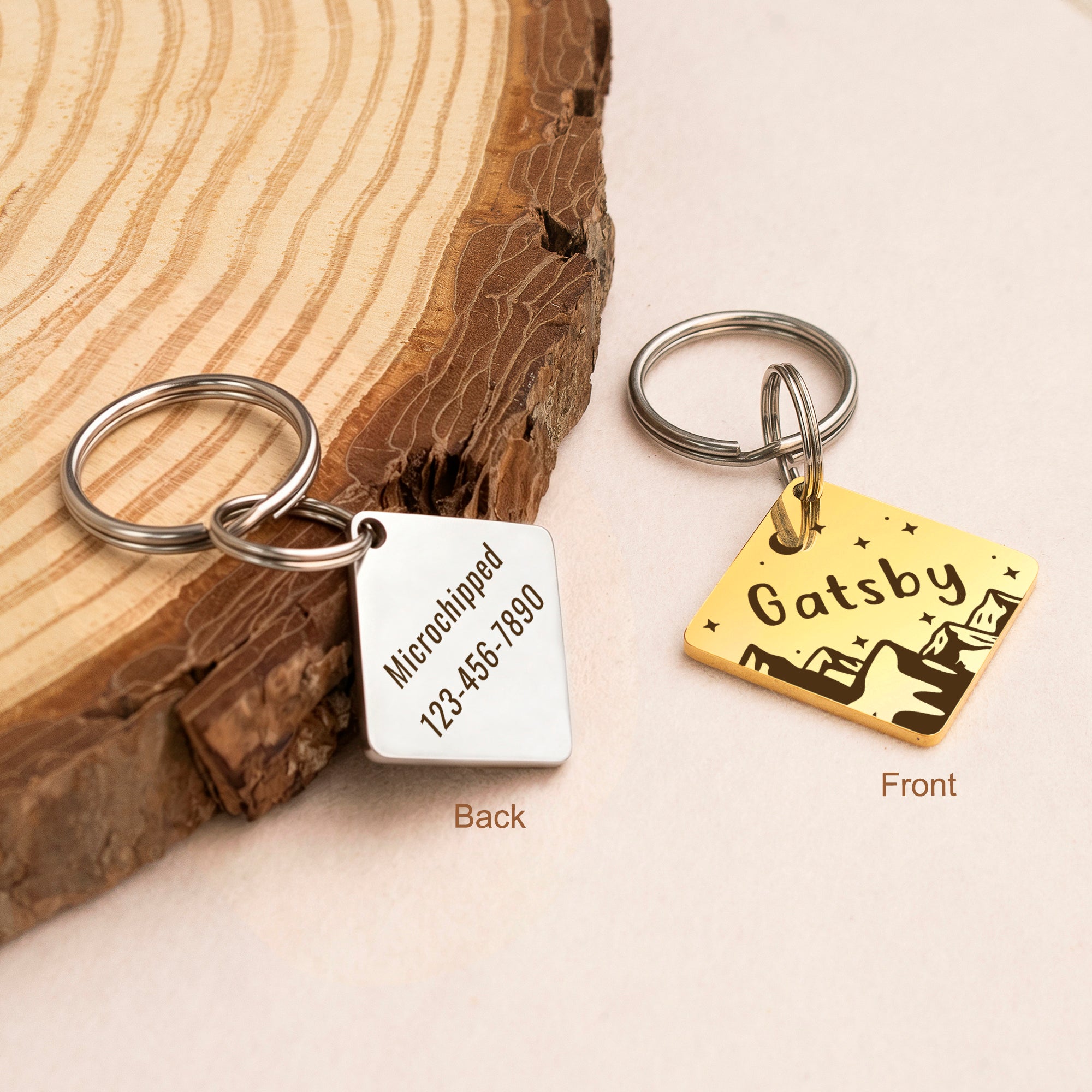 Personalized Diamond Stainless Steel Pet ID Tag