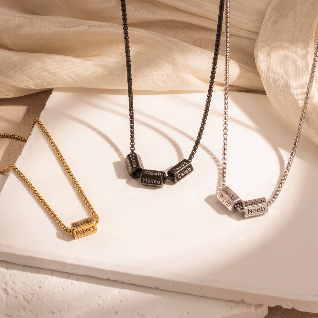 Personalized Names Hexagonal Necklace
