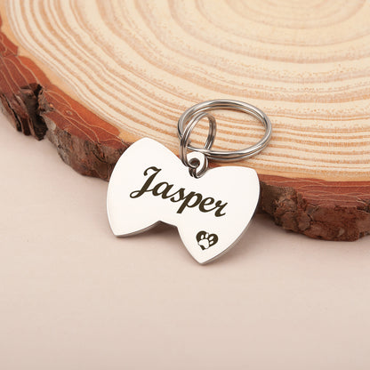 Custom Bow Tie Shaped Pet ID Dog Tag