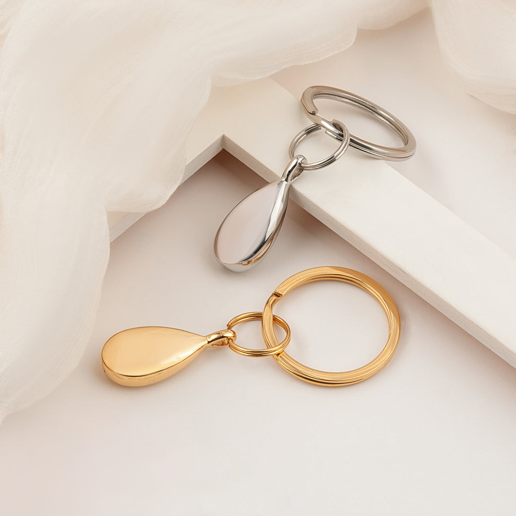 Teardrop Ashes Holder Urn Memorial Key Chain Keepsake