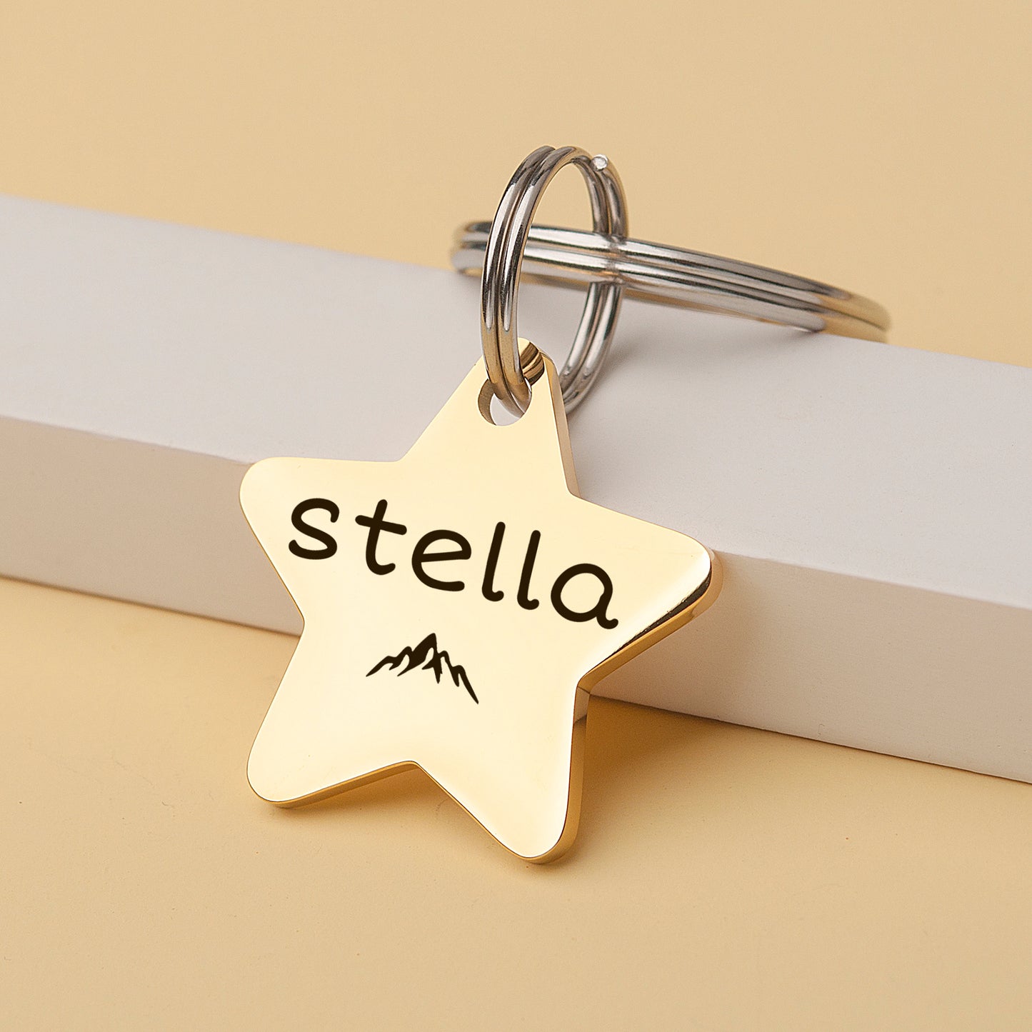 Personalized Star Shaped Name and Icon Pet ID Dog Tag