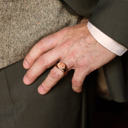 Custom Initial and Constellation Engraved Signet Ring