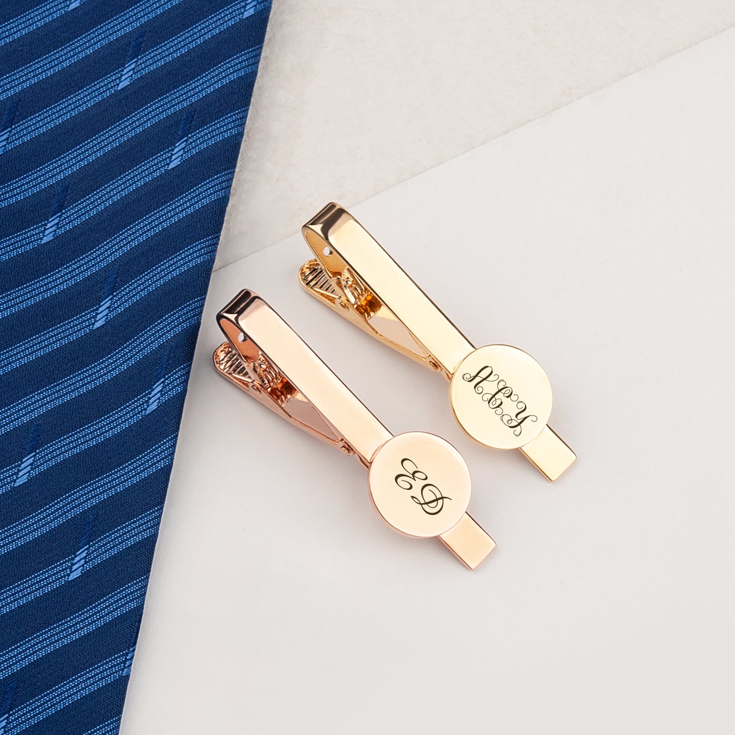 Custom Men's Monogram Engraving Brass Tie Clip