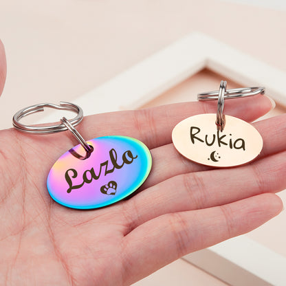 Custom Horizontal Oval Shaped Pet ID Dog Tag