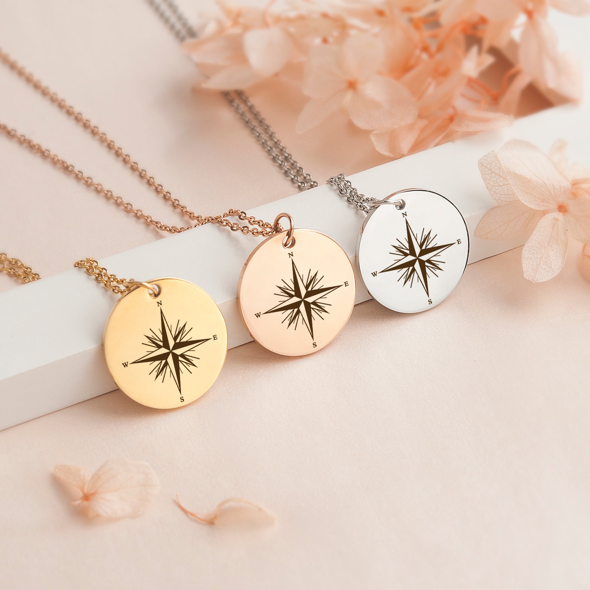 "Never Stop Exploring" Compass Necklace