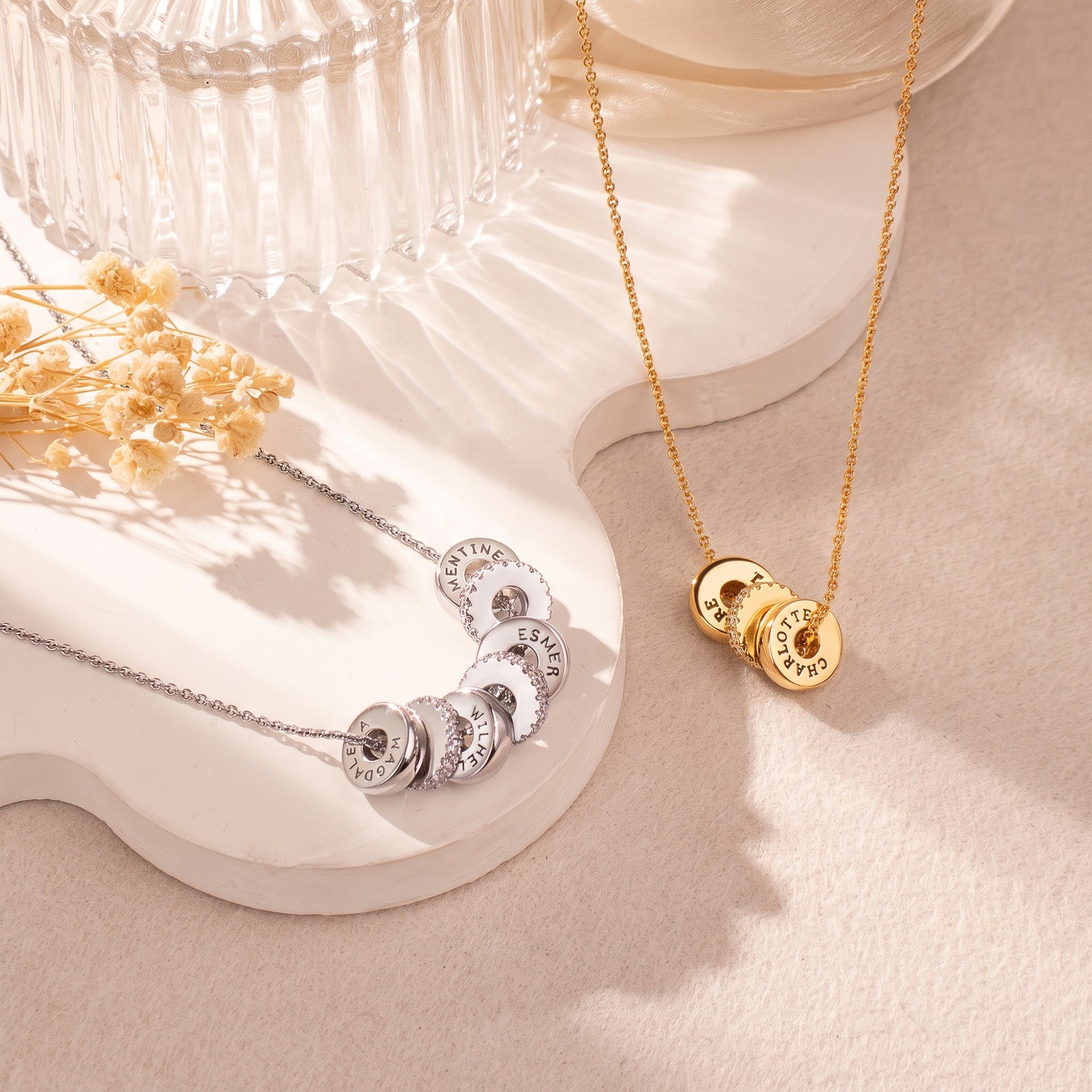 Personalized Circle Bead Necklace