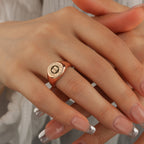 Custom College Emblem Logo Signet Ring