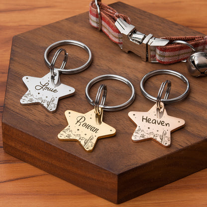 Personalized Desert Starry Sky Star Shaped Pet ID Dog Tag for Cat or Dog