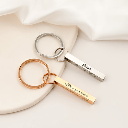 4-Sided Bar Ashes Holder Urn Memorial Key Chain