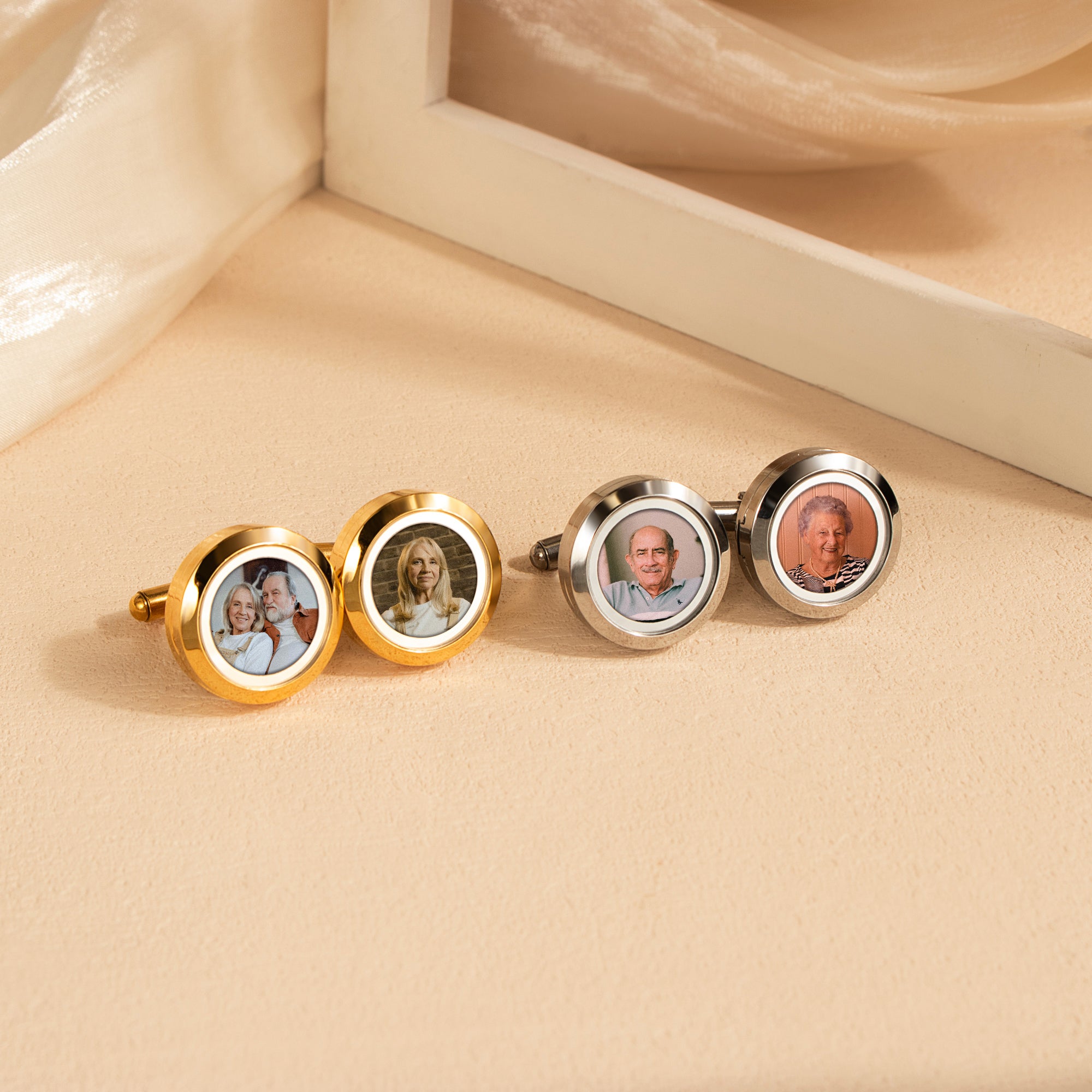 Glass Photo Locket Cufflinks