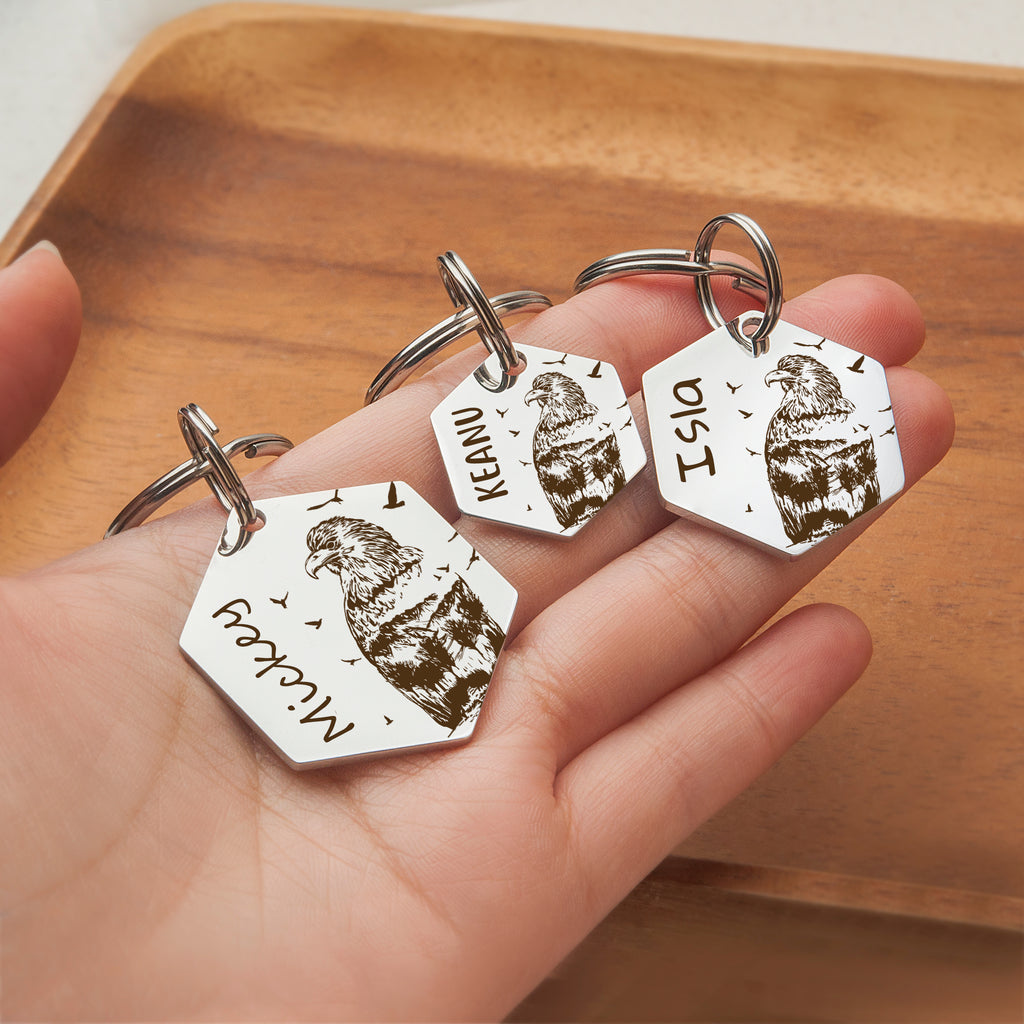 Hexagon Eagle Mountain Pet ID Dog Tag