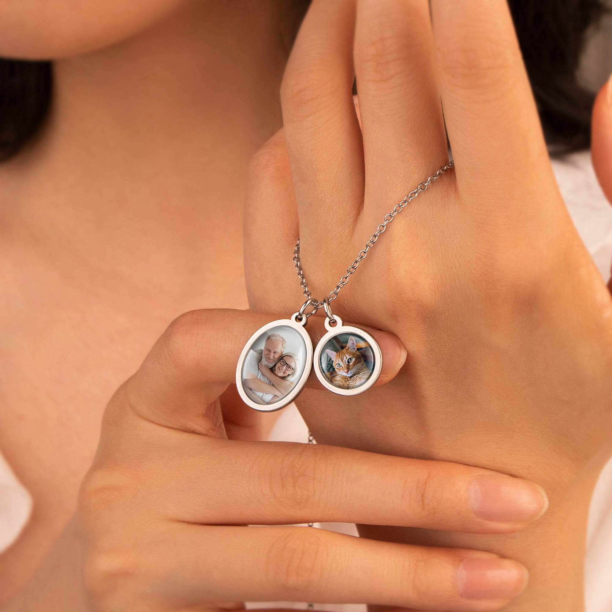 Multi-Shape Pet Photo Necklace with Glass Dome Cab