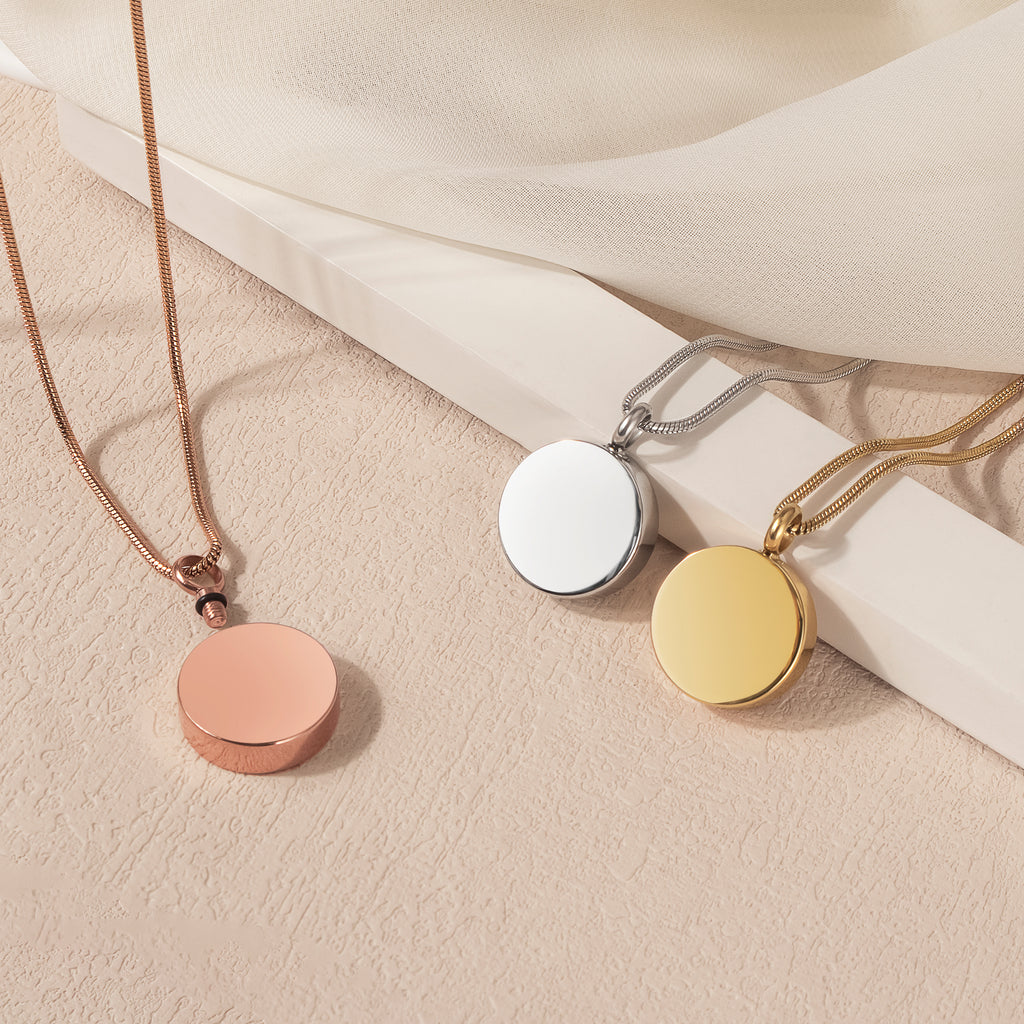 Classic Round Memorial Keepsake Necklace