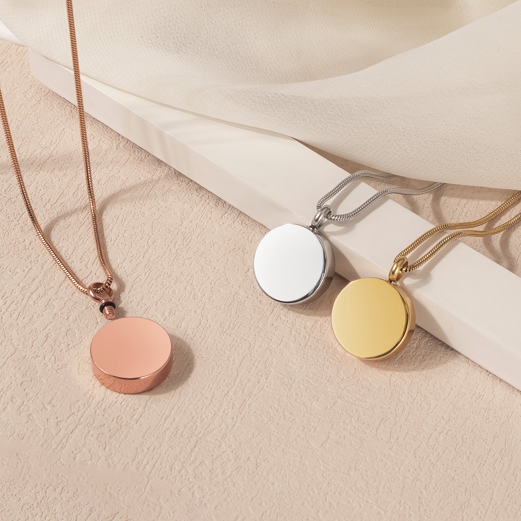 Classic Round Memorial Keepsake Necklace