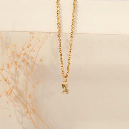 Gold Birthstone Charm Necklace